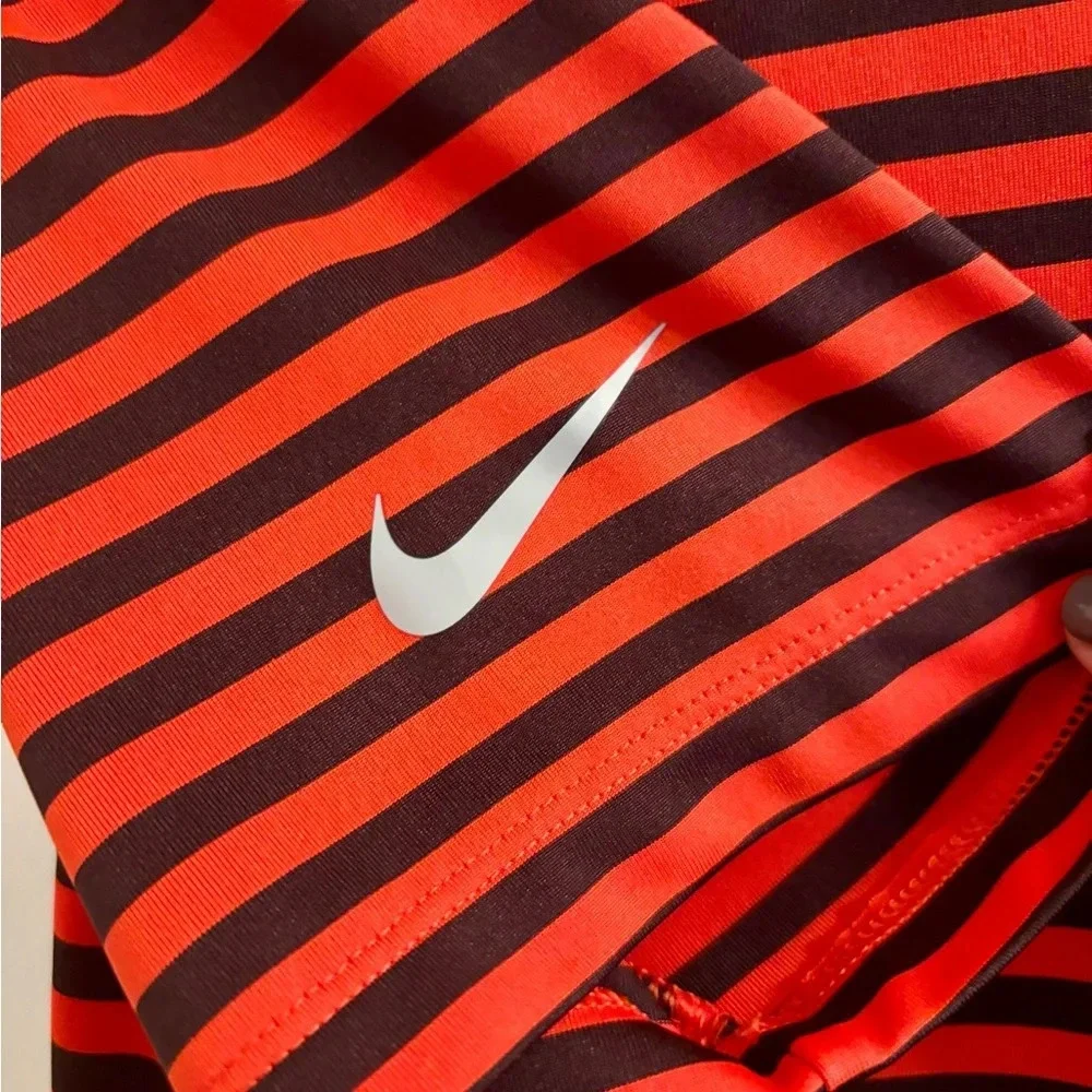 Nike Dri-Fit Victory Striped Golf Polo Shirt Men’s Size Med in Red/Blk Stripe